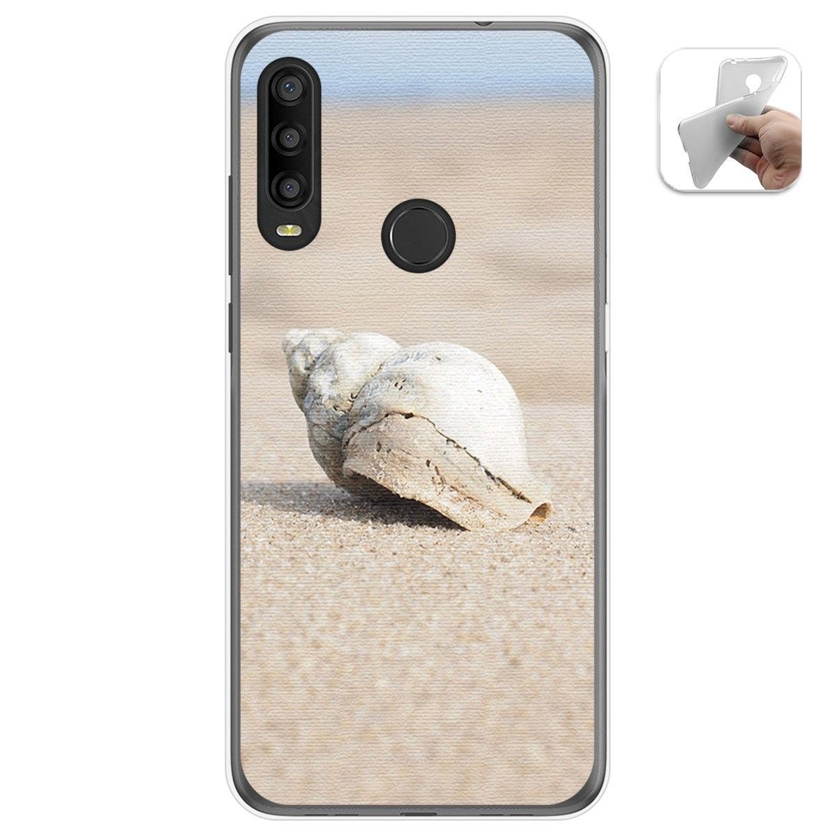 Funda Gel Tpu para Alcatel 1SE 2020 diseño Concha Dibujos
