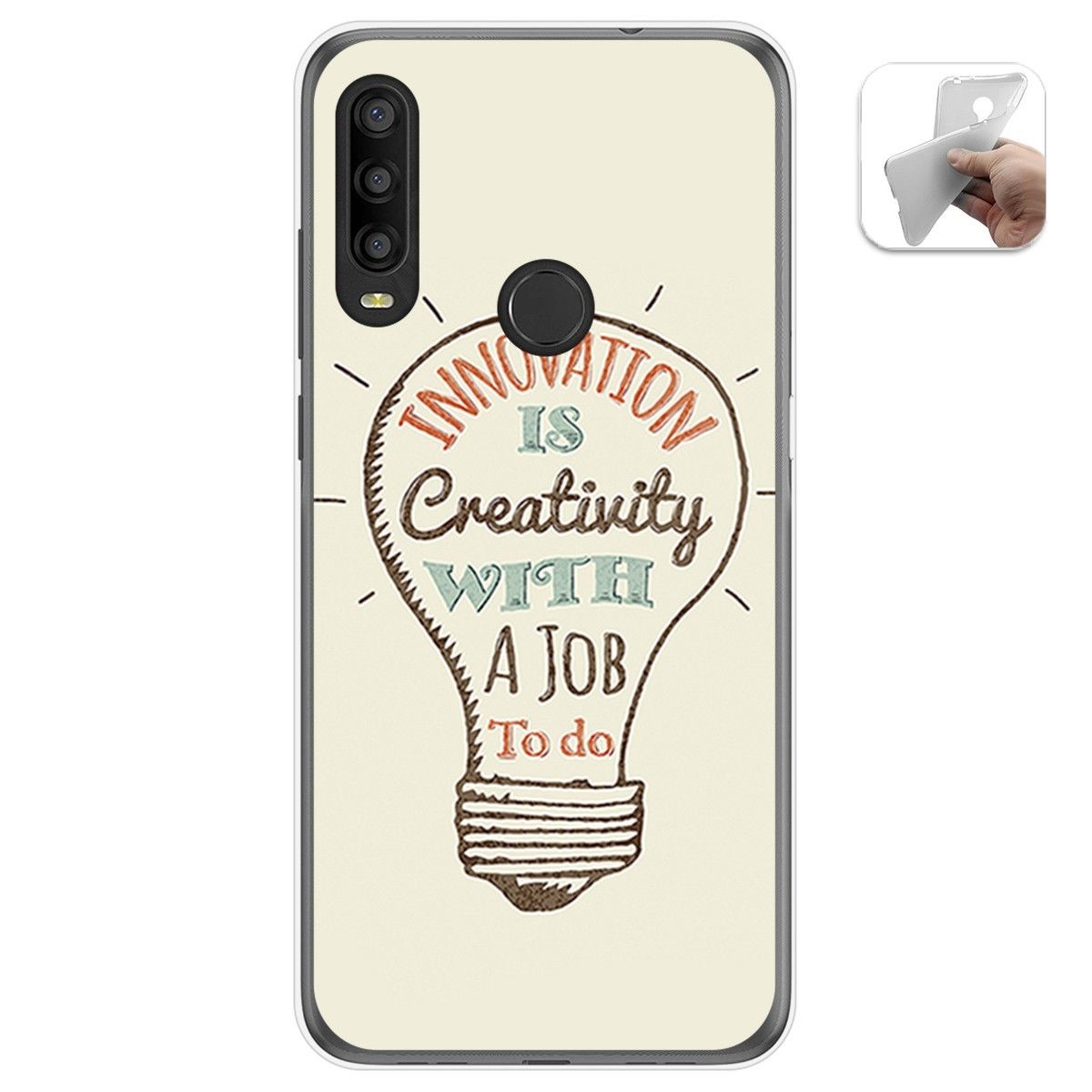 Funda Gel Tpu para Alcatel 1SE 2020 diseño Creativity Dibujos