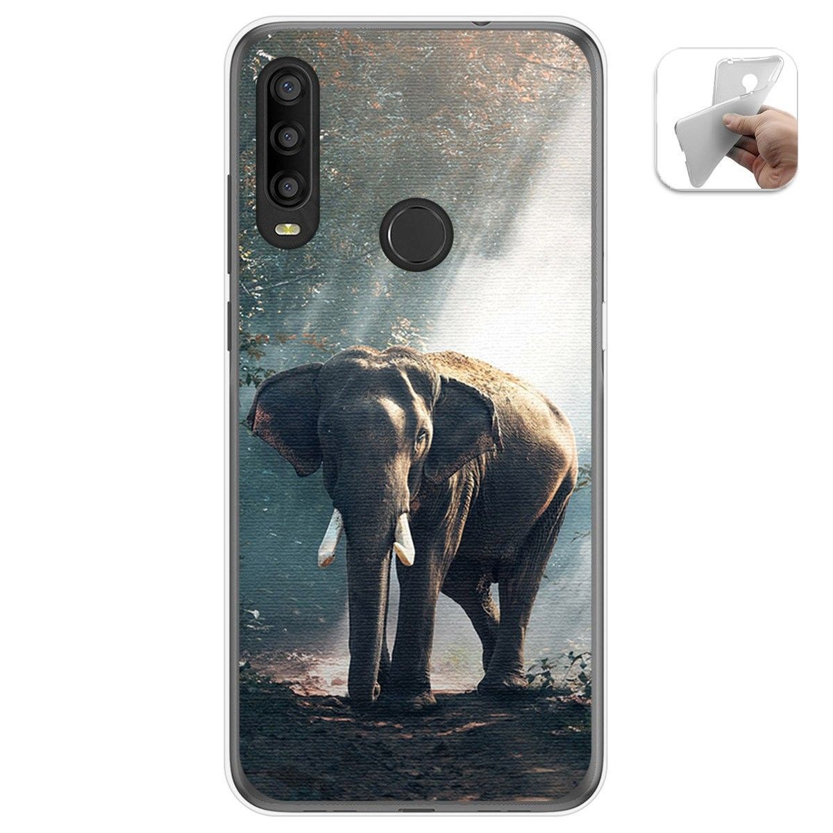 Funda Gel Tpu para Alcatel 1SE 2020 diseño Elefante Dibujos