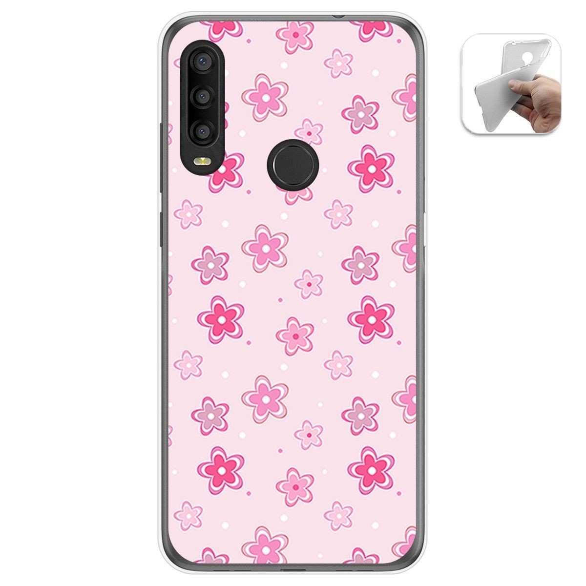 Funda Gel Tpu para Alcatel 1SE 2020 diseño Flores Dibujos