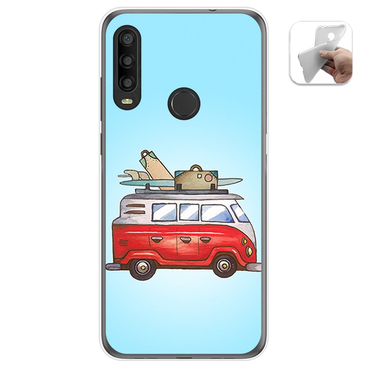 Funda Gel Tpu para Alcatel 1SE 2020 diseño Furgoneta Dibujos