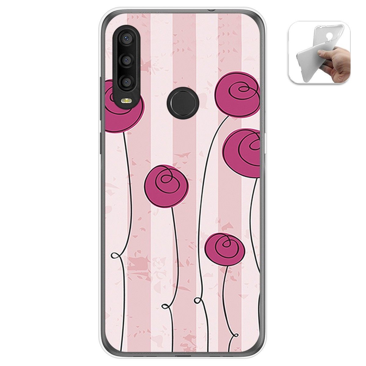 Funda Gel Tpu para Alcatel 1SE 2020 diseño Flores Vintage Dibujos