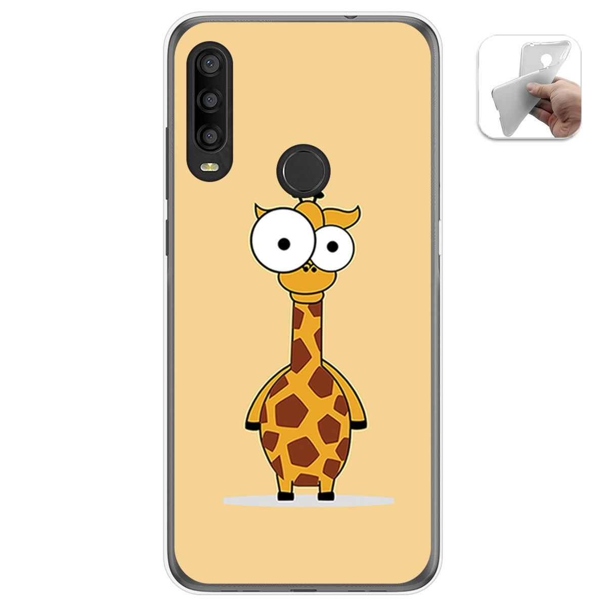 Funda Gel Tpu para Alcatel 1SE 2020 diseño Jirafa Dibujos
