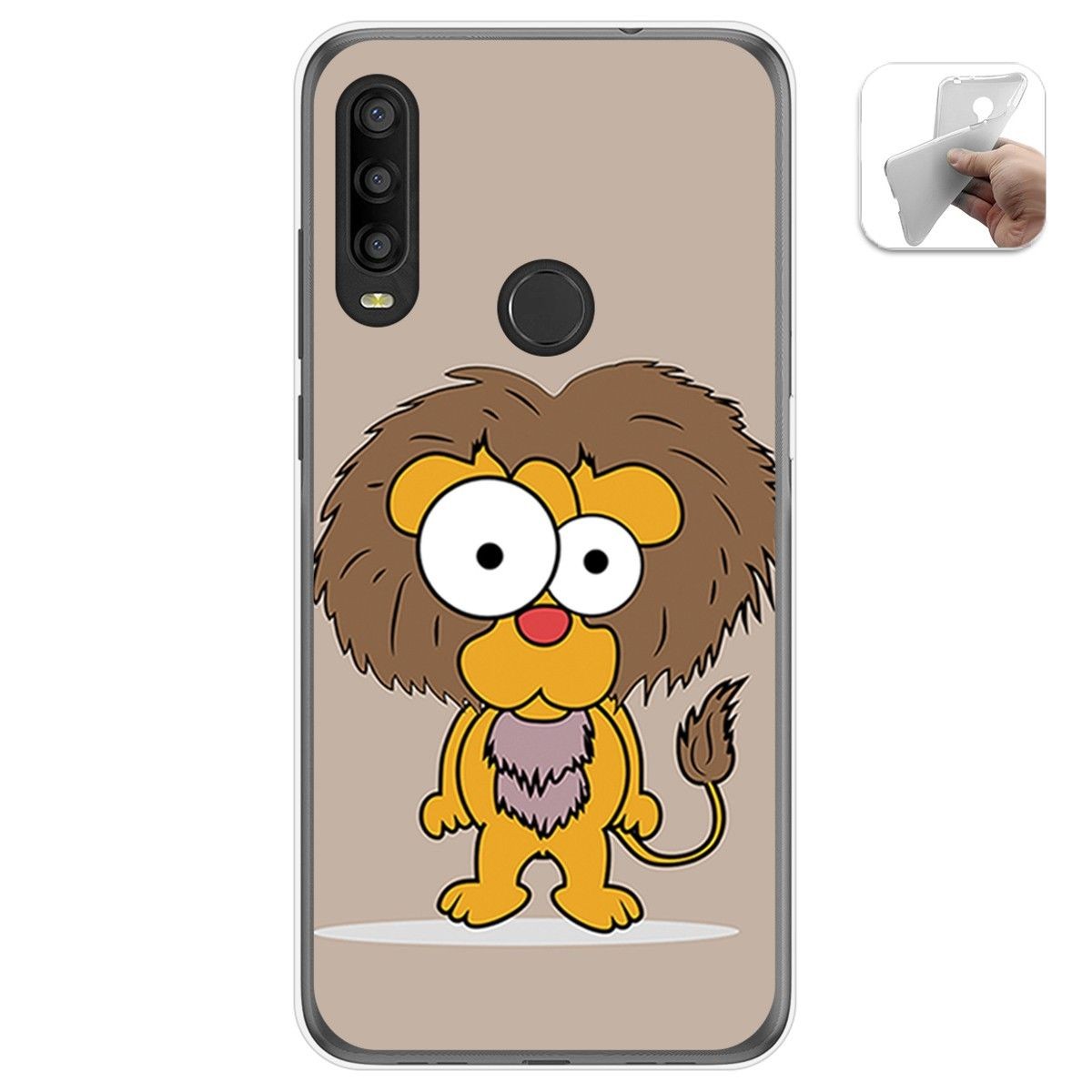 Funda Gel Tpu para Alcatel 1SE 2020 diseño Leon Dibujos