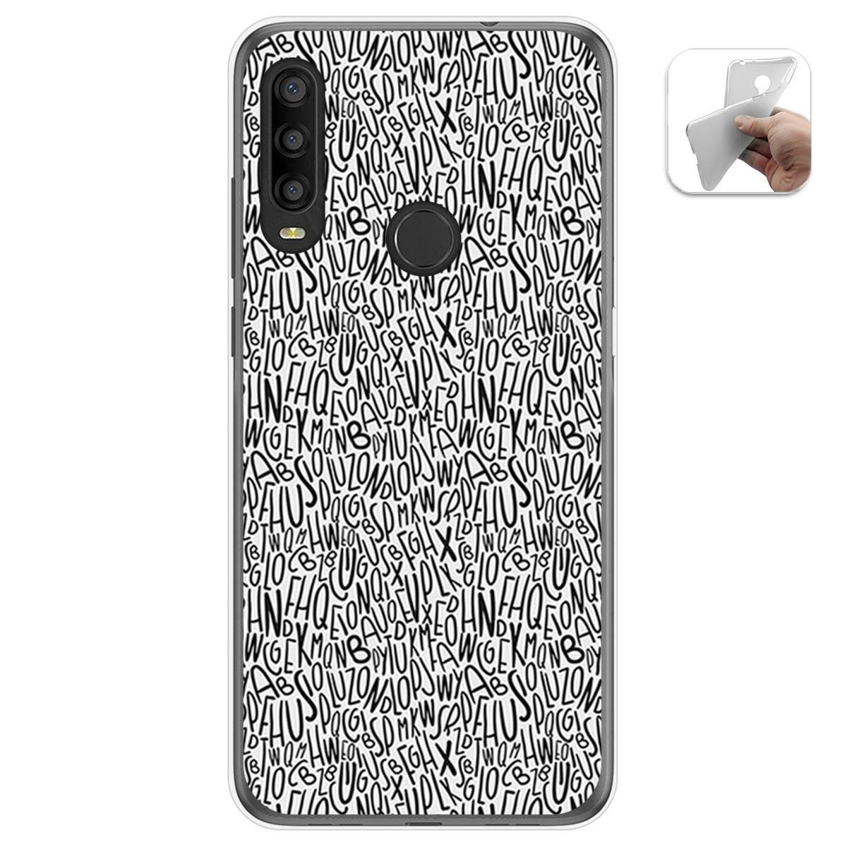 Funda Gel Tpu para Alcatel 1SE 2020 diseño Letras Dibujos