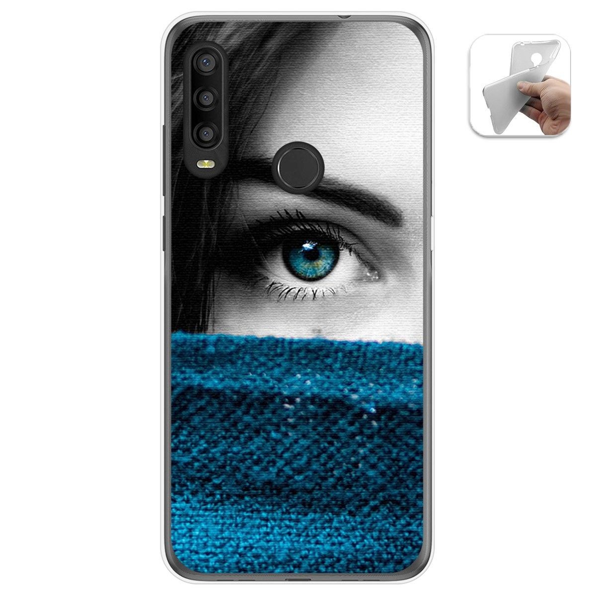 Funda Gel Tpu para Alcatel 1SE 2020 diseño Ojo Dibujos