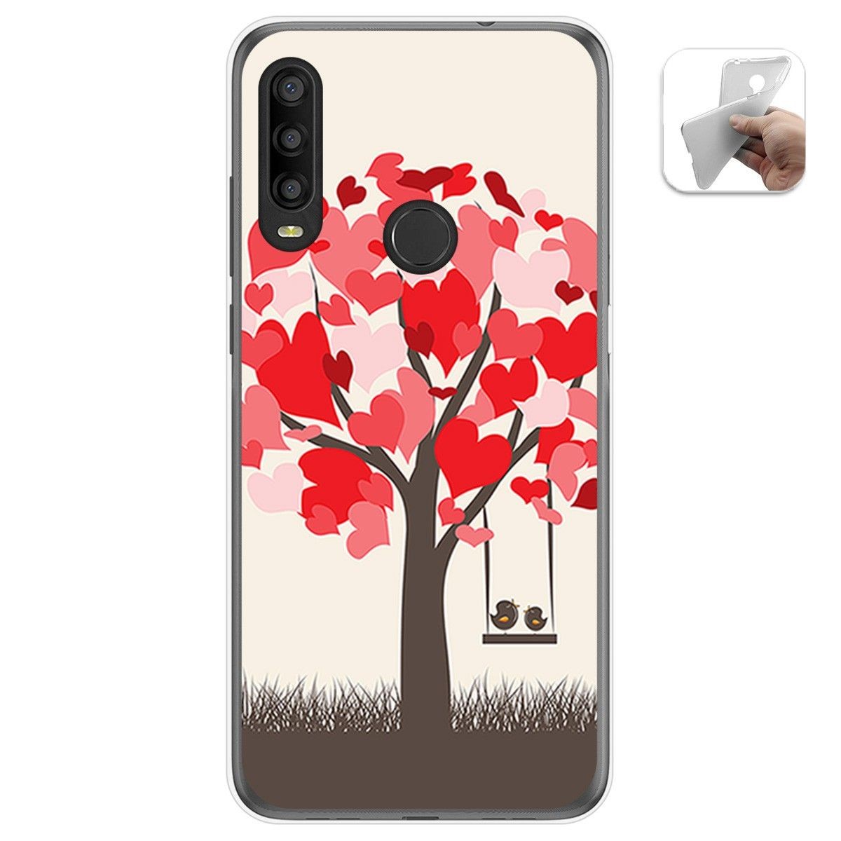 Funda Gel Tpu para Alcatel 1SE 2020 diseño Pajaritos Dibujos