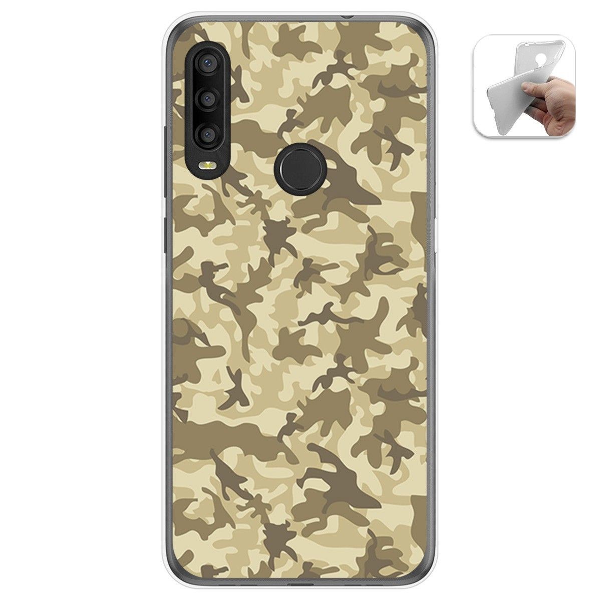 Funda Gel Tpu para Alcatel 1SE 2020 diseño Sand Camuflaje Dibujos