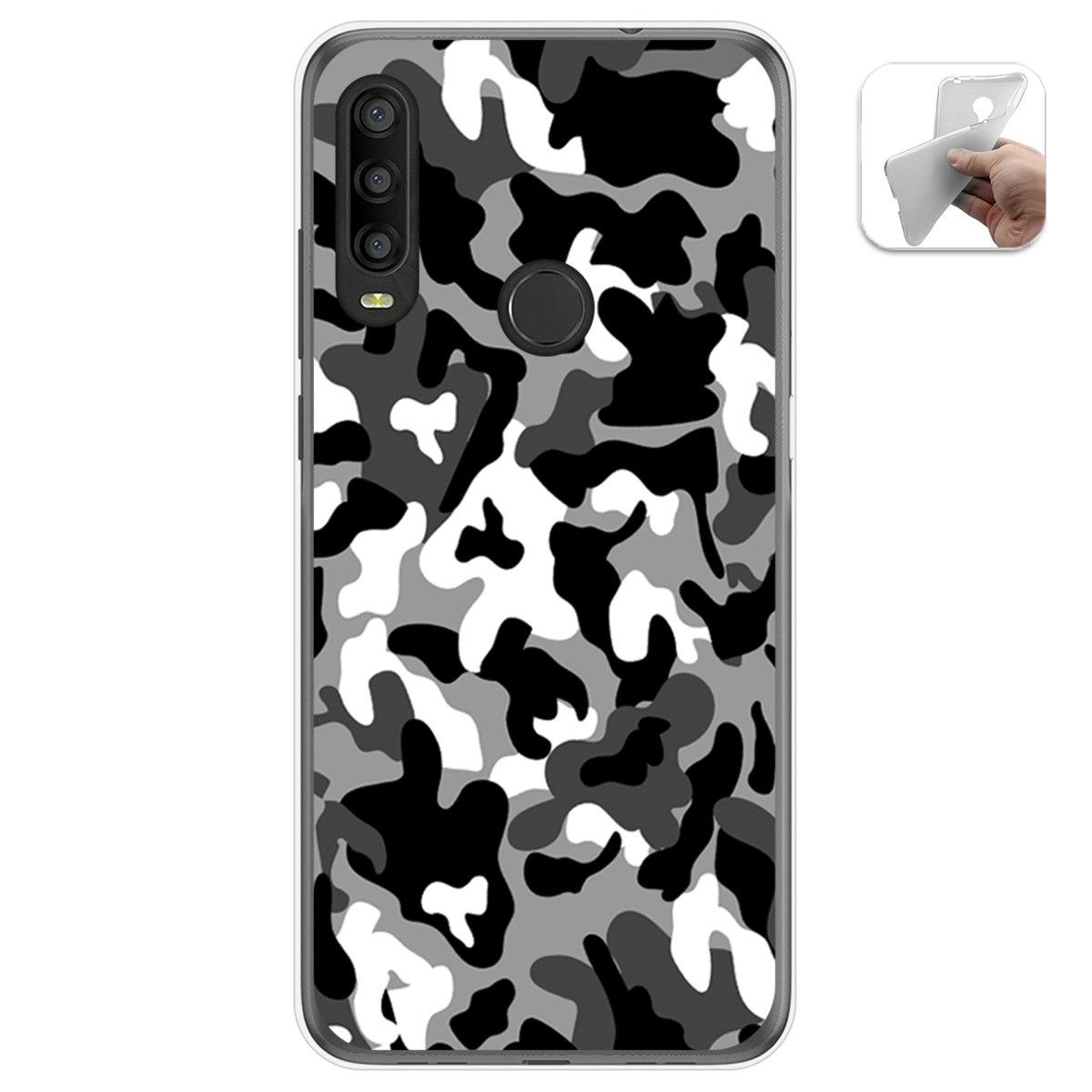 Funda Gel Tpu para Alcatel 1SE 2020 diseño Snow Camuflaje Dibujos