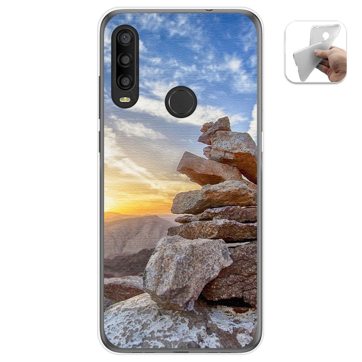 Funda Gel Tpu para Alcatel 1SE 2020 diseño Sunset Dibujos