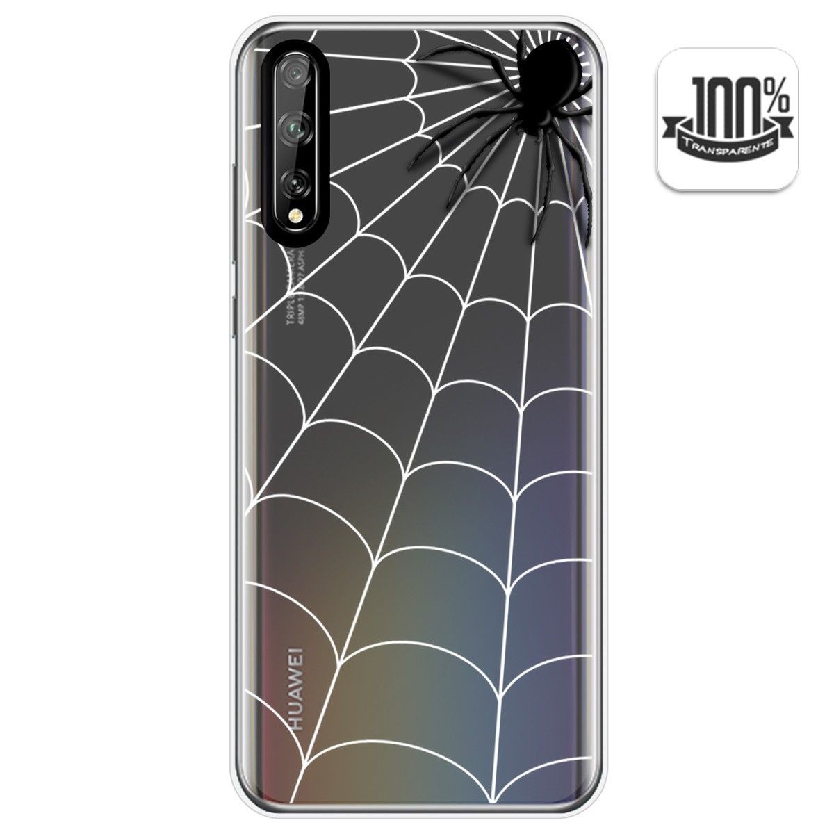 Funda Gel Transparente para Huawei P Smart S / Y8p diseño Araña Dibujos