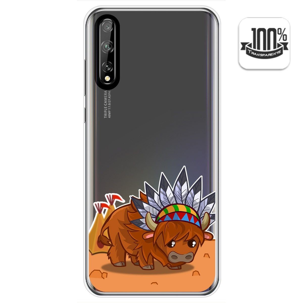 Funda Gel Transparente para Huawei P Smart S / Y8p diseño Bufalo Dibujos