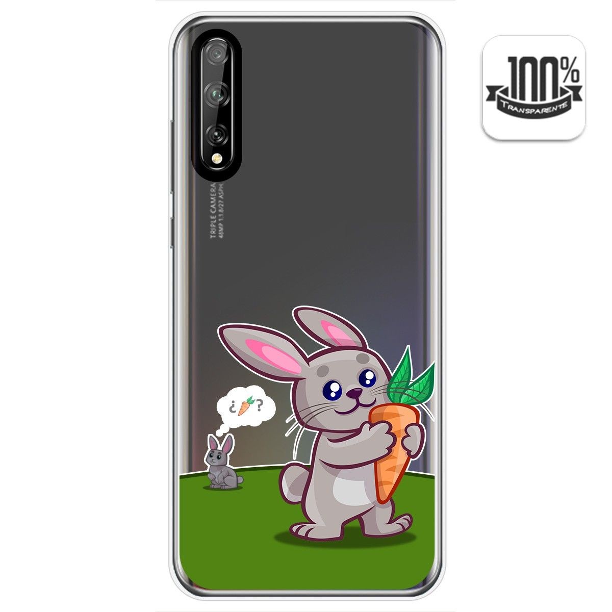 Funda Gel Transparente para Huawei P Smart S / Y8p diseño Conejo Dibujos