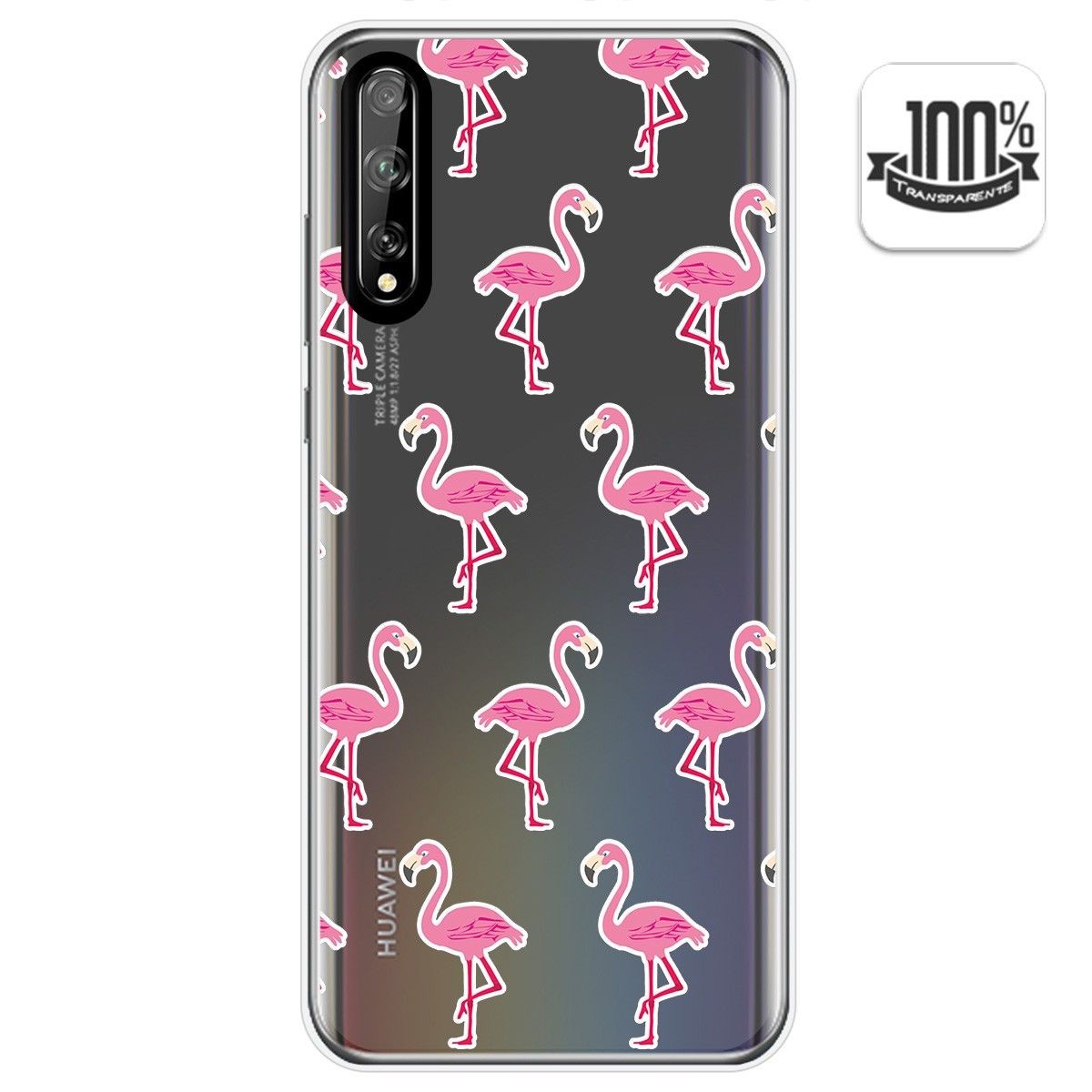 Funda Gel Transparente para Huawei P Smart S / Y8p diseño Flamenco Dibujos