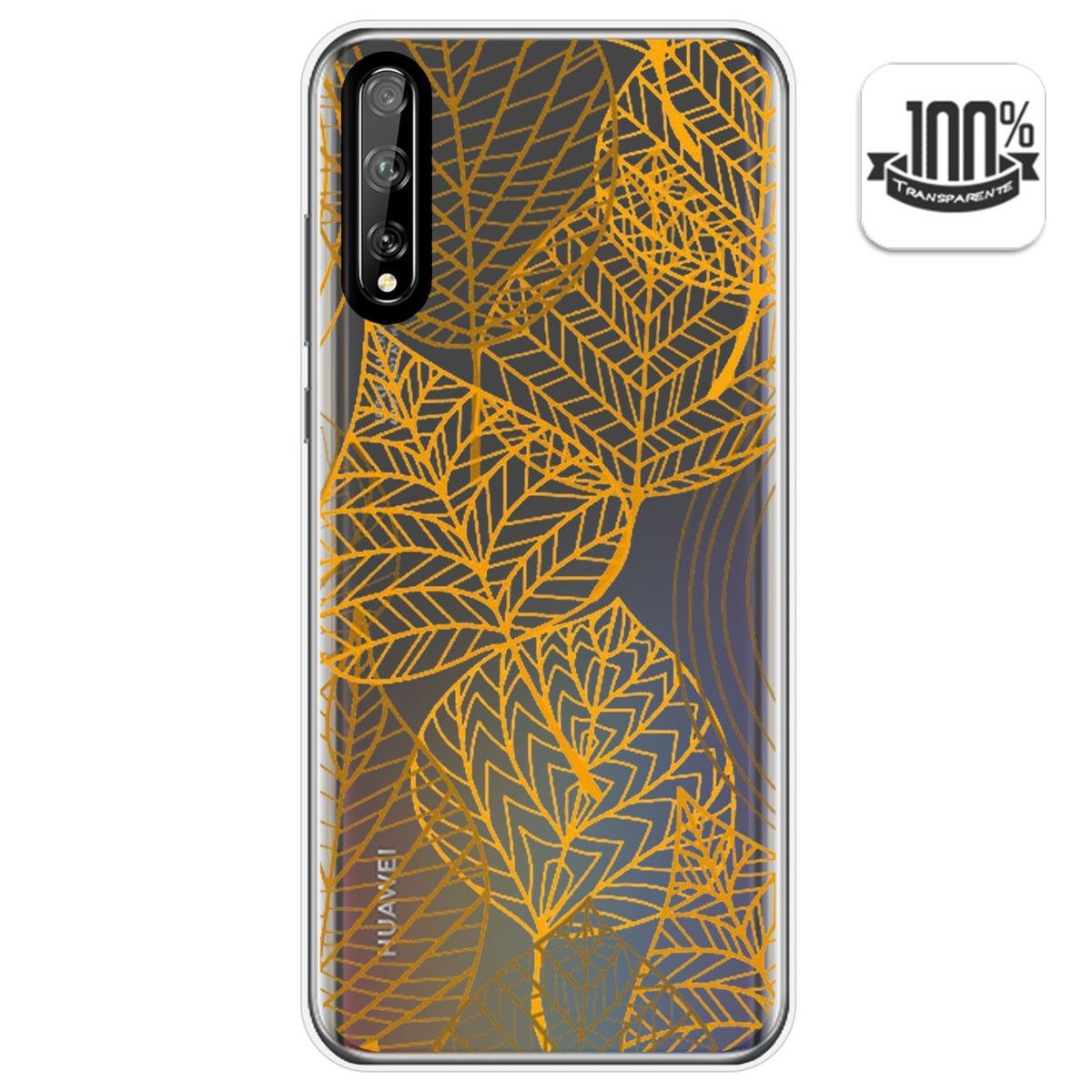 Funda Gel Transparente para Huawei P Smart S / Y8p diseño Hojas Dibujos