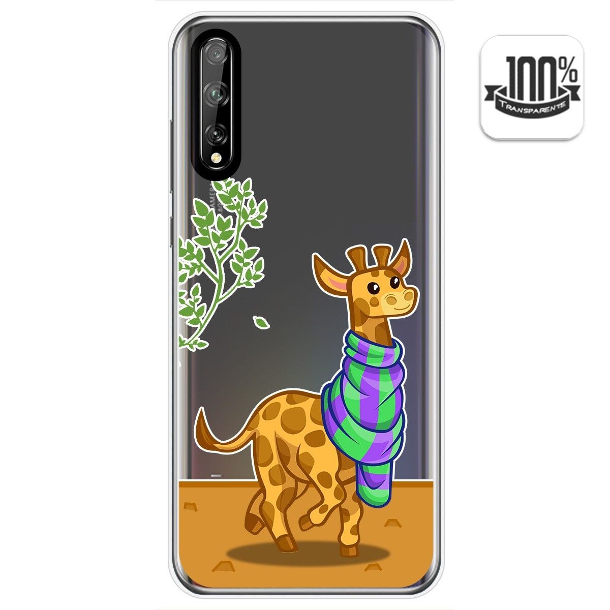 Funda Gel Transparente para Huawei P Smart S / Y8p diseño Jirafa Dibujos