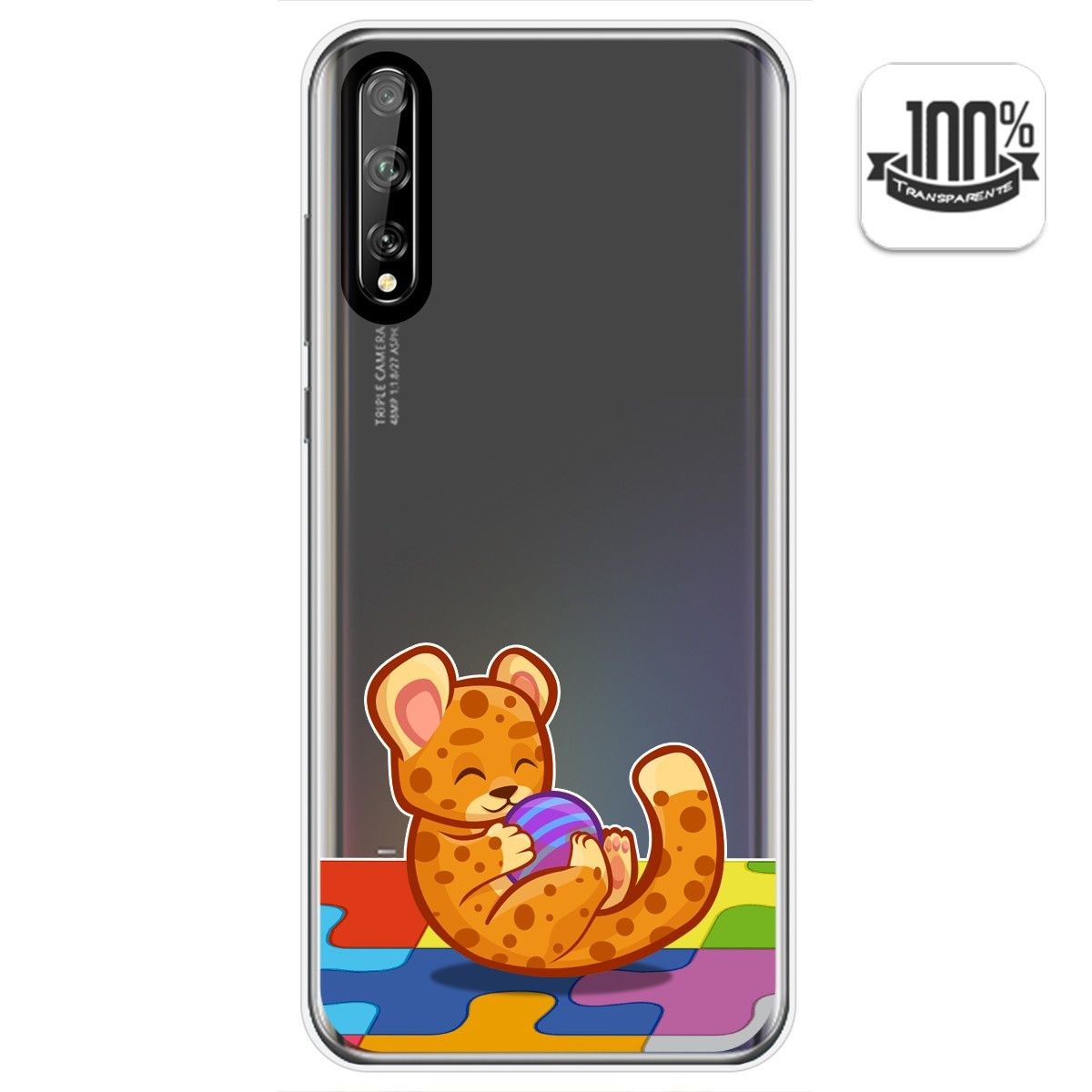 Funda Gel Transparente para Huawei P Smart S / Y8p diseño Leopardo Dibujos