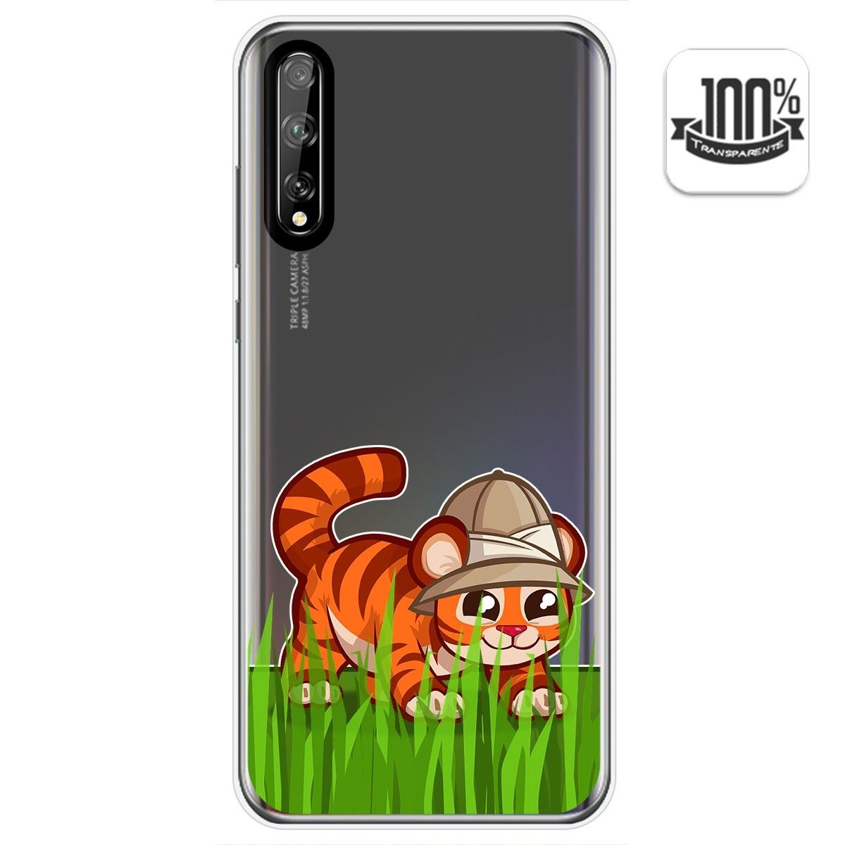Funda Gel Transparente para Huawei P Smart S / Y8p diseño Tigre Dibujos