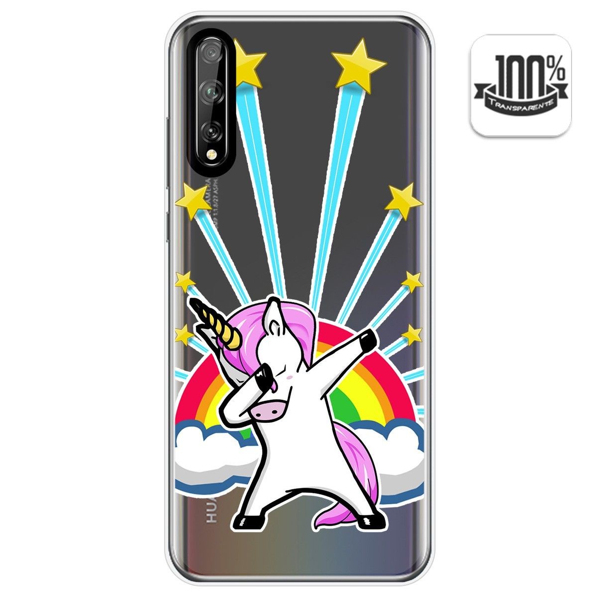 Funda Gel Transparente para Huawei P Smart S / Y8p diseño Unicornio Dibujos
