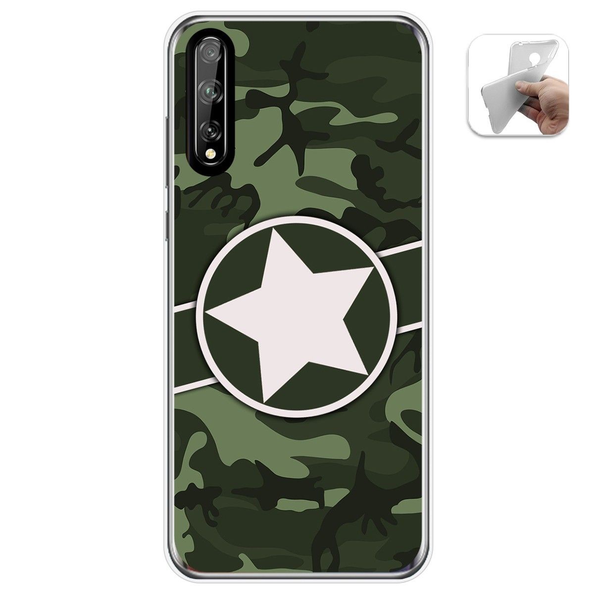 Funda Gel Tpu para Huawei P Smart S / Y8p diseño Camuflaje 01 Dibujos