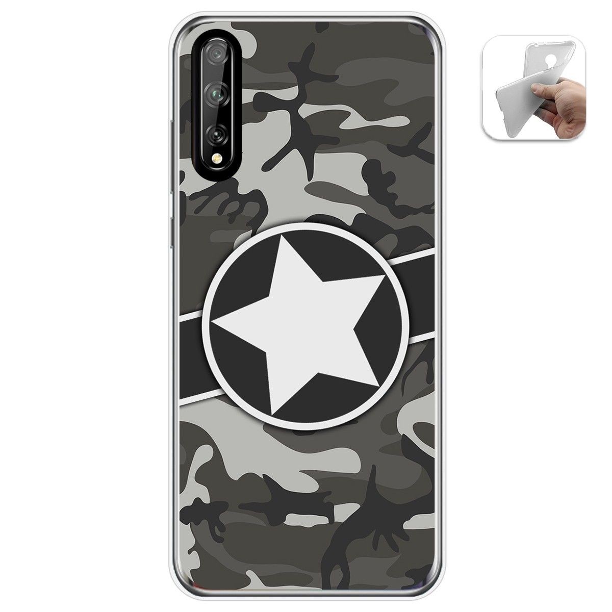 Funda Gel Tpu para Huawei P Smart S / Y8p diseño Camuflaje 02 Dibujos