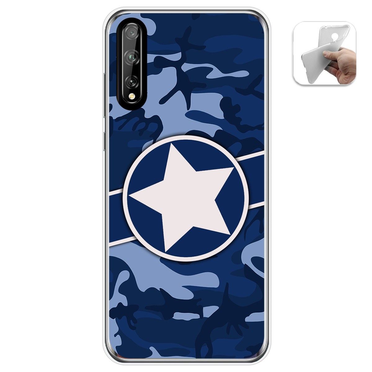 Funda Gel Tpu para Huawei P Smart S / Y8p diseño Camuflaje 03 Dibujos