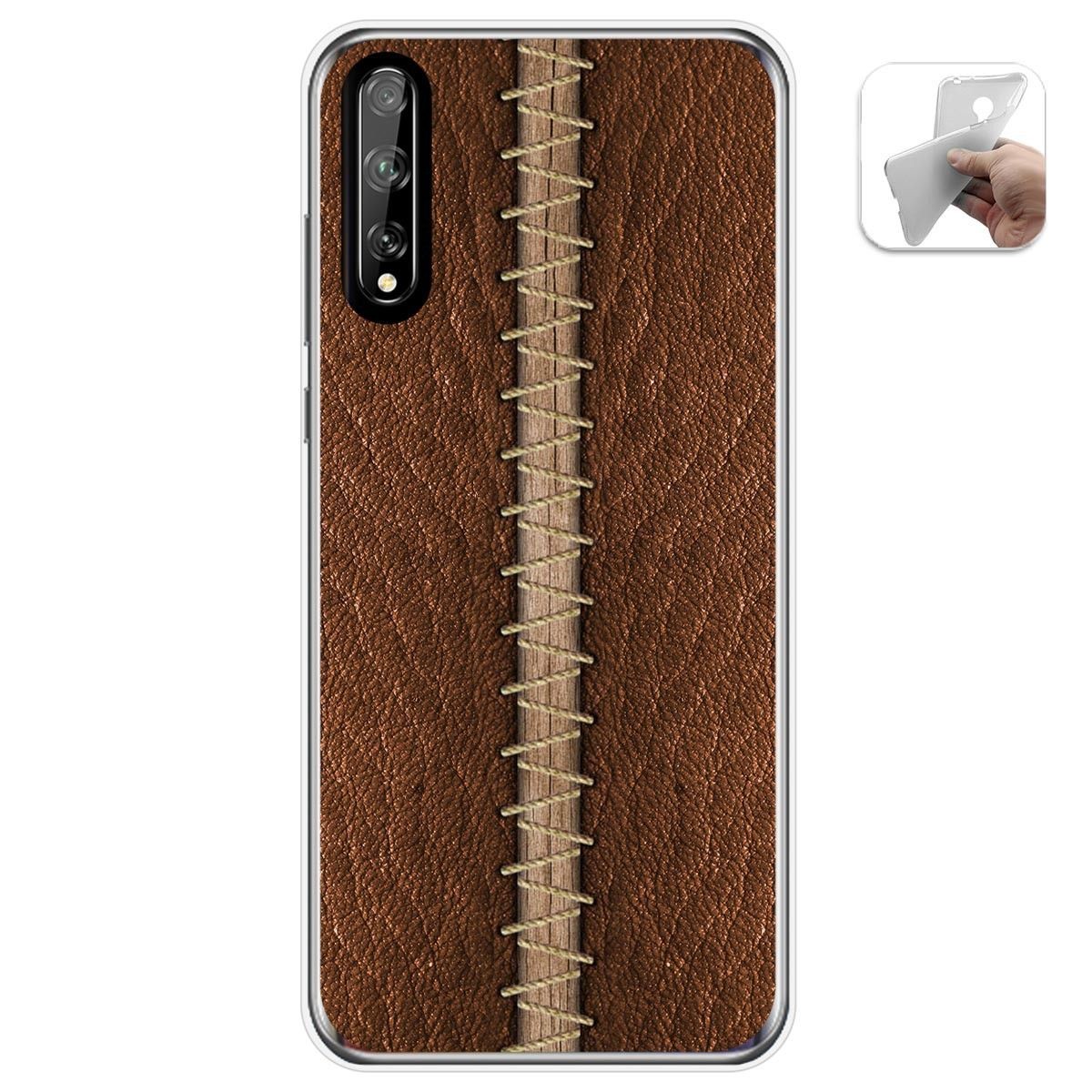 Funda Gel Tpu para Huawei P Smart S / Y8p diseño Cuero 01 Dibujos