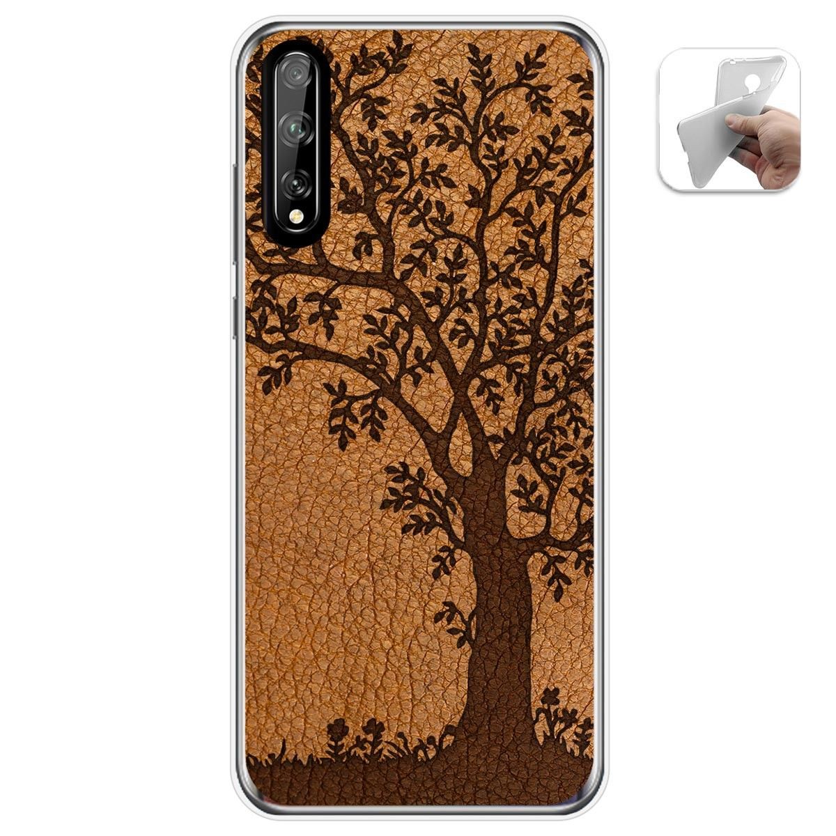 Funda Gel Tpu para Huawei P Smart S / Y8p diseño Cuero 03 Dibujos