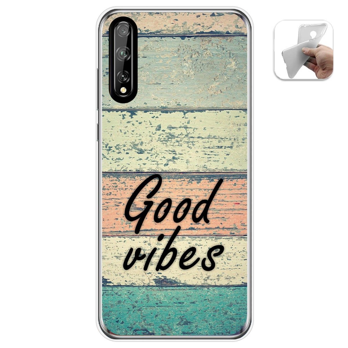Funda Gel Tpu para Huawei P Smart S / Y8p diseño Madera 01 Dibujos