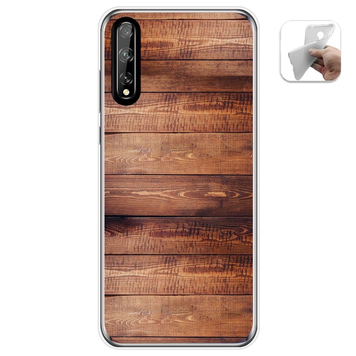 Funda Gel Tpu para Huawei P Smart S / Y8p diseño Madera 02 Dibujos