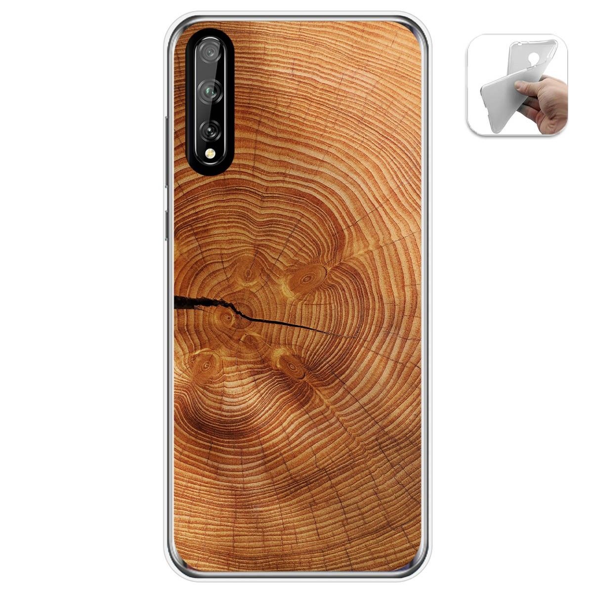 Funda Gel Tpu para Huawei P Smart S / Y8p diseño Madera 04 Dibujos