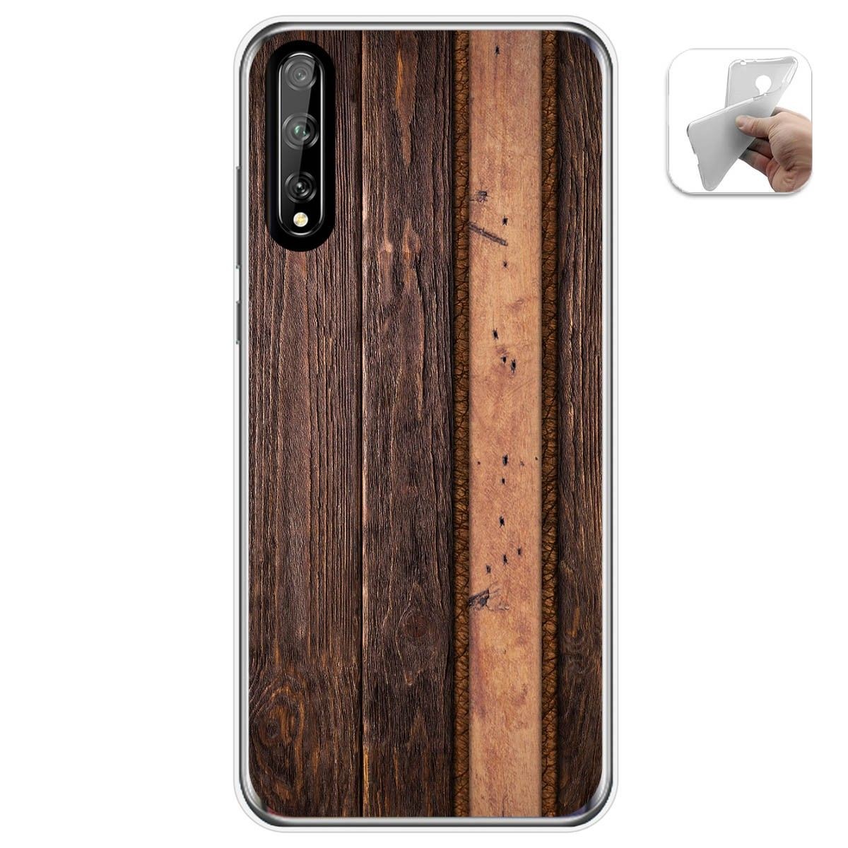 Funda Gel Tpu para Huawei P Smart S / Y8p diseño Madera 05 Dibujos