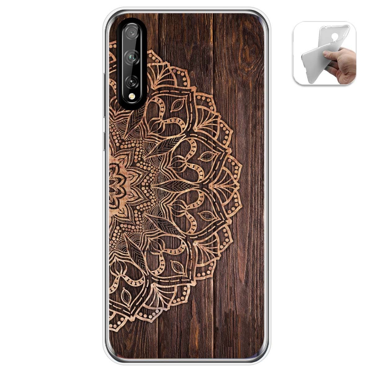 Funda Gel Tpu para Huawei P Smart S / Y8p diseño Madera 06 Dibujos