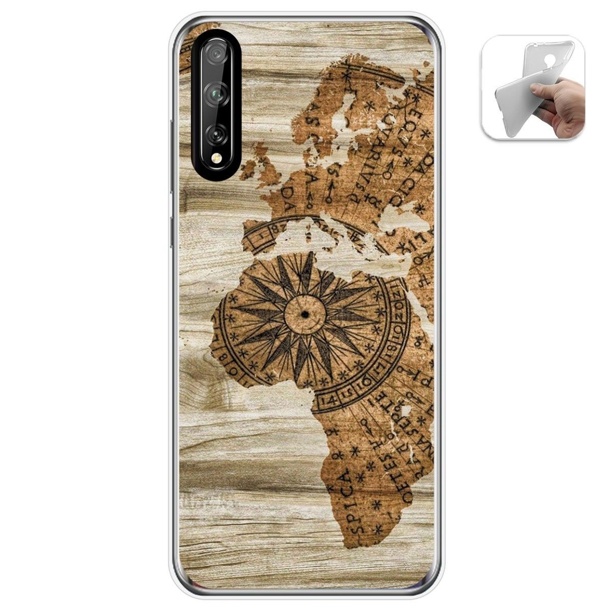 Funda Gel Tpu para Huawei P Smart S / Y8p diseño Madera 07 Dibujos