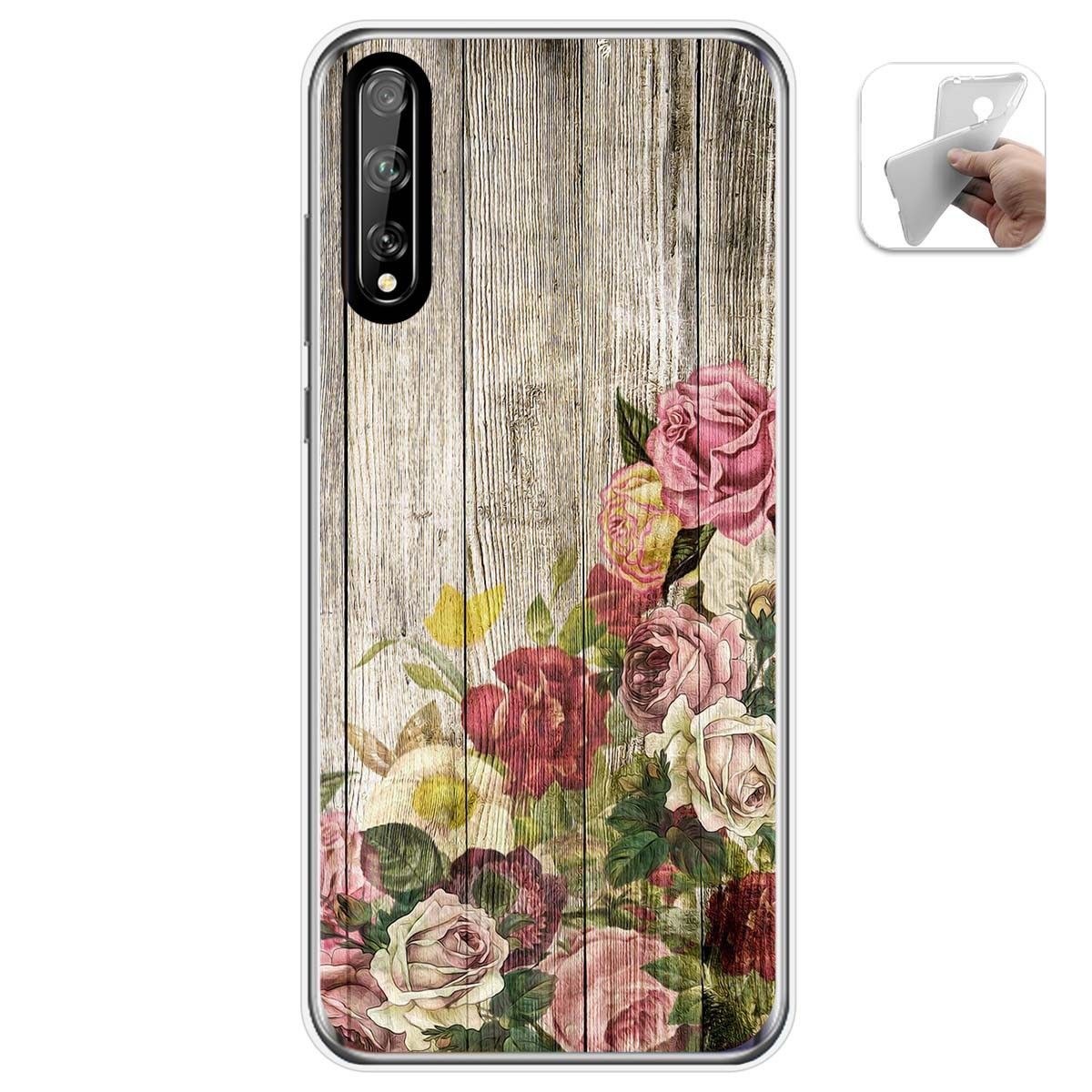 Funda Gel Tpu para Huawei P Smart S / Y8p diseño Madera 08 Dibujos