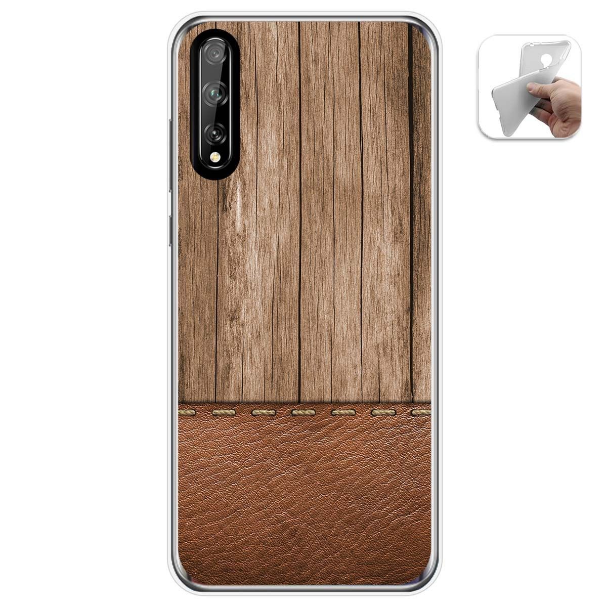 Funda Gel Tpu para Huawei P Smart S / Y8p diseño Madera 09 Dibujos