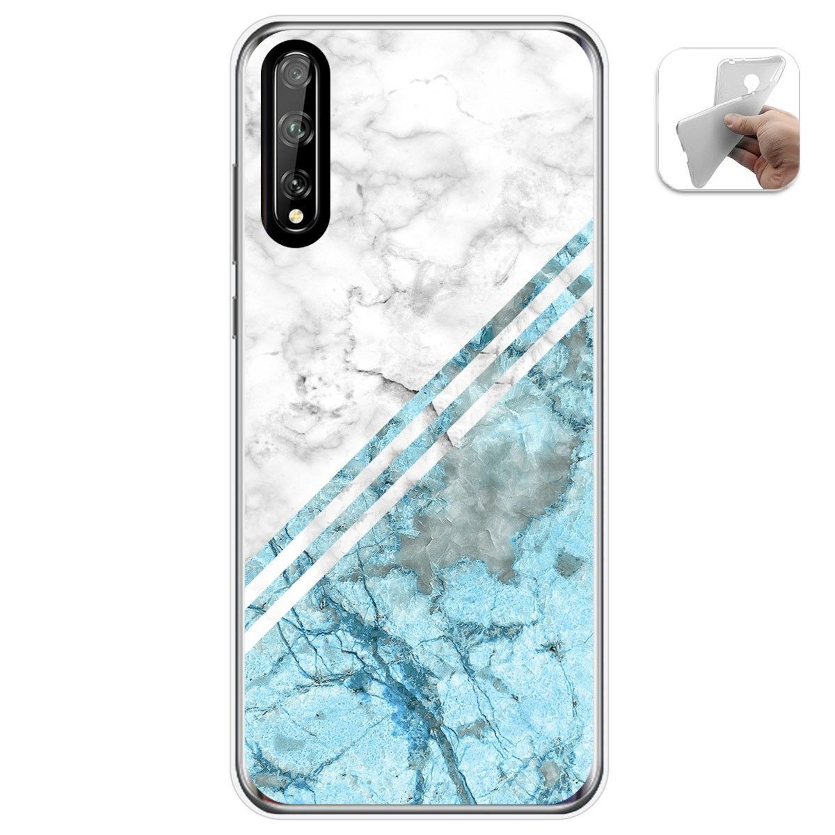 Funda Gel Tpu para Huawei P Smart S / Y8p diseño Mármol 02 Dibujos