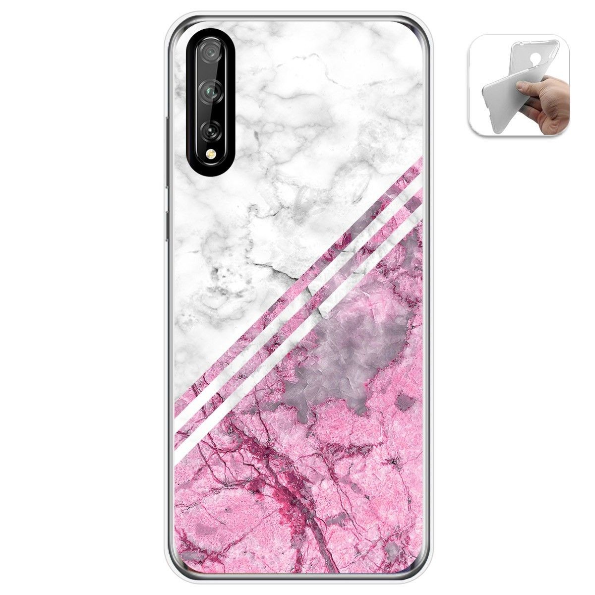 Funda Gel Tpu para Huawei P Smart S / Y8p diseño Mármol 03 Dibujos