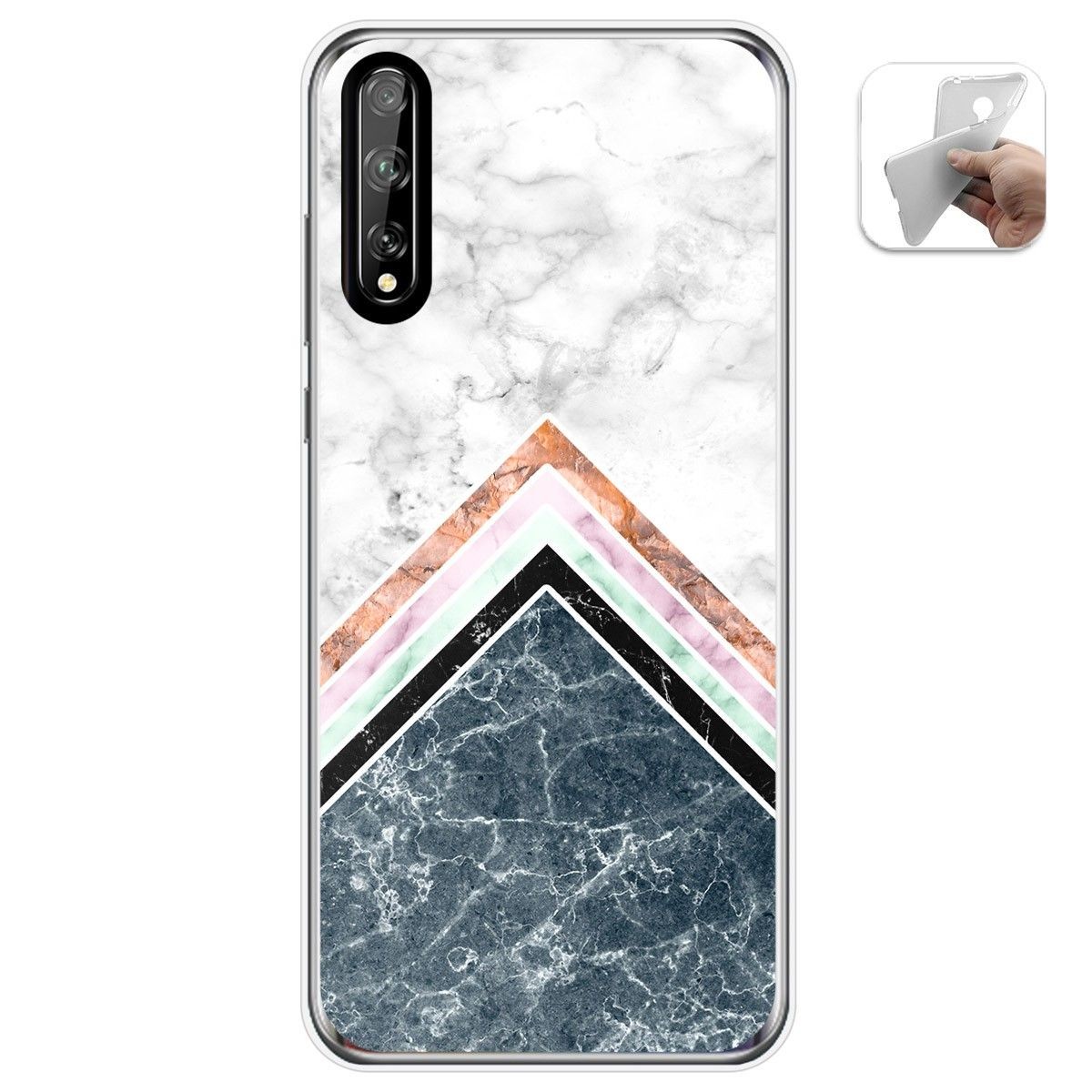 Funda Gel Tpu para Huawei P Smart S / Y8p diseño Mármol 05 Dibujos