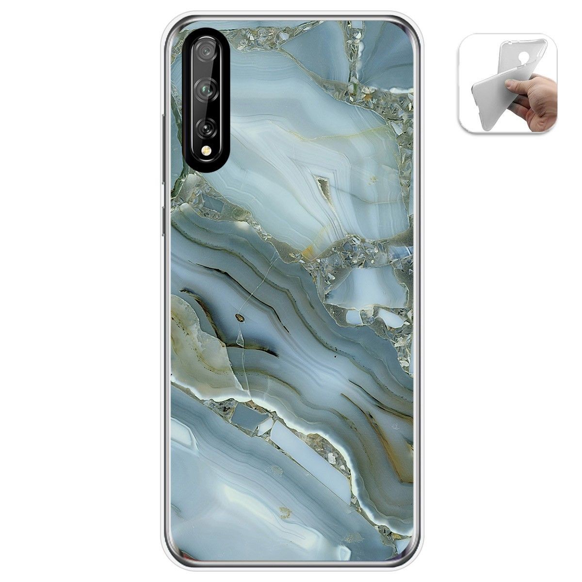 Funda Gel Tpu para Huawei P Smart S / Y8p diseño Mármol 09 Dibujos