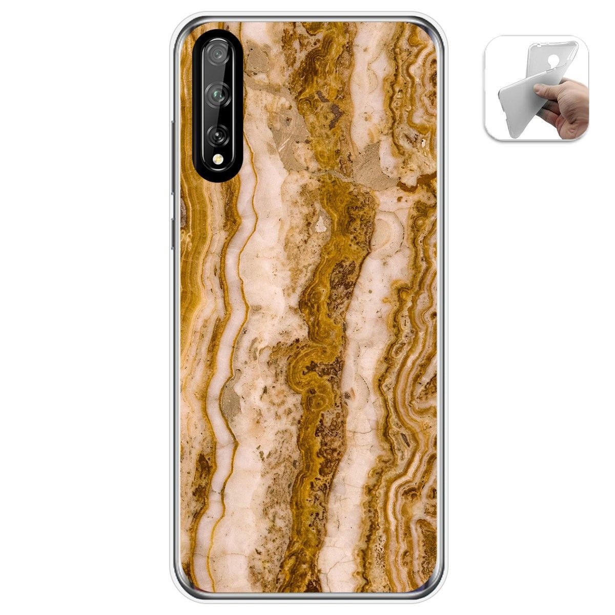 Funda Gel Tpu para Huawei P Smart S / Y8p diseño Mármol 10 Dibujos
