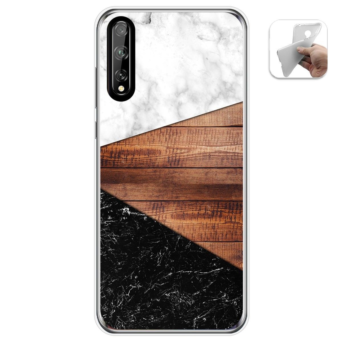 Funda Gel Tpu para Huawei P Smart S / Y8p diseño Mármol 11 Dibujos