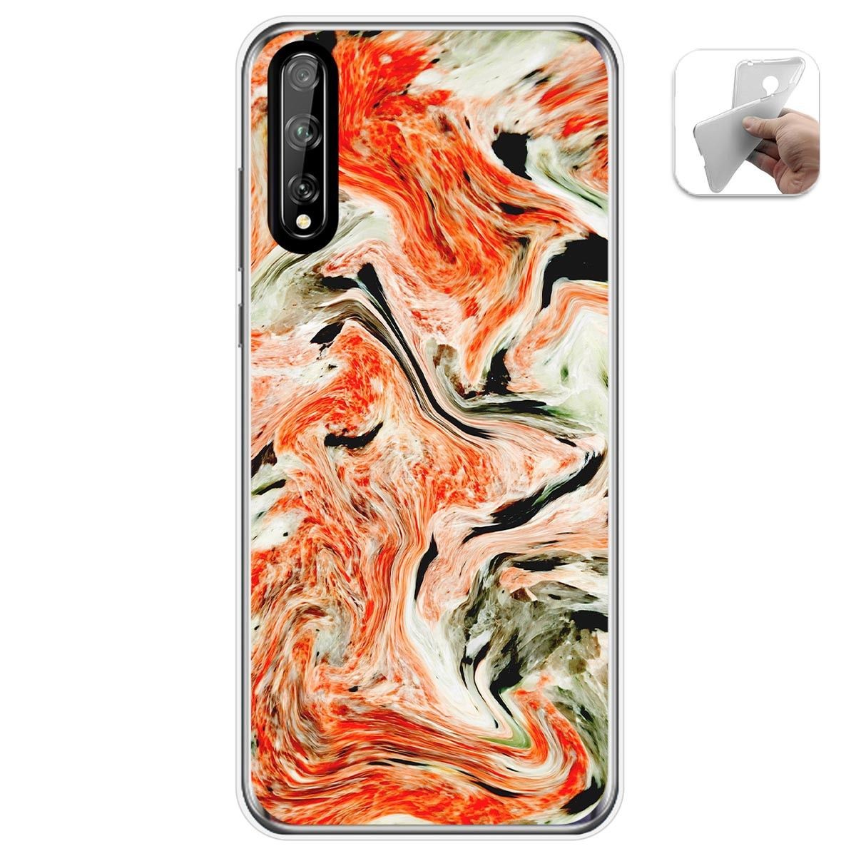 Funda Gel Tpu para Huawei P Smart S / Y8p diseño Mármol 12 Dibujos