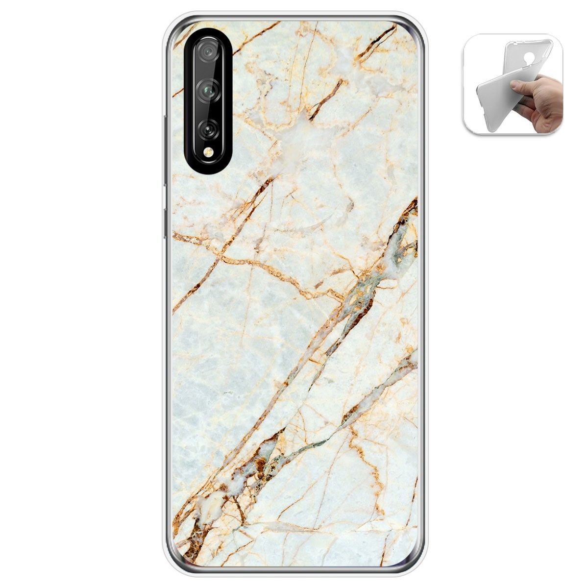 Funda Gel Tpu para Huawei P Smart S / Y8p diseño Mármol 13 Dibujos