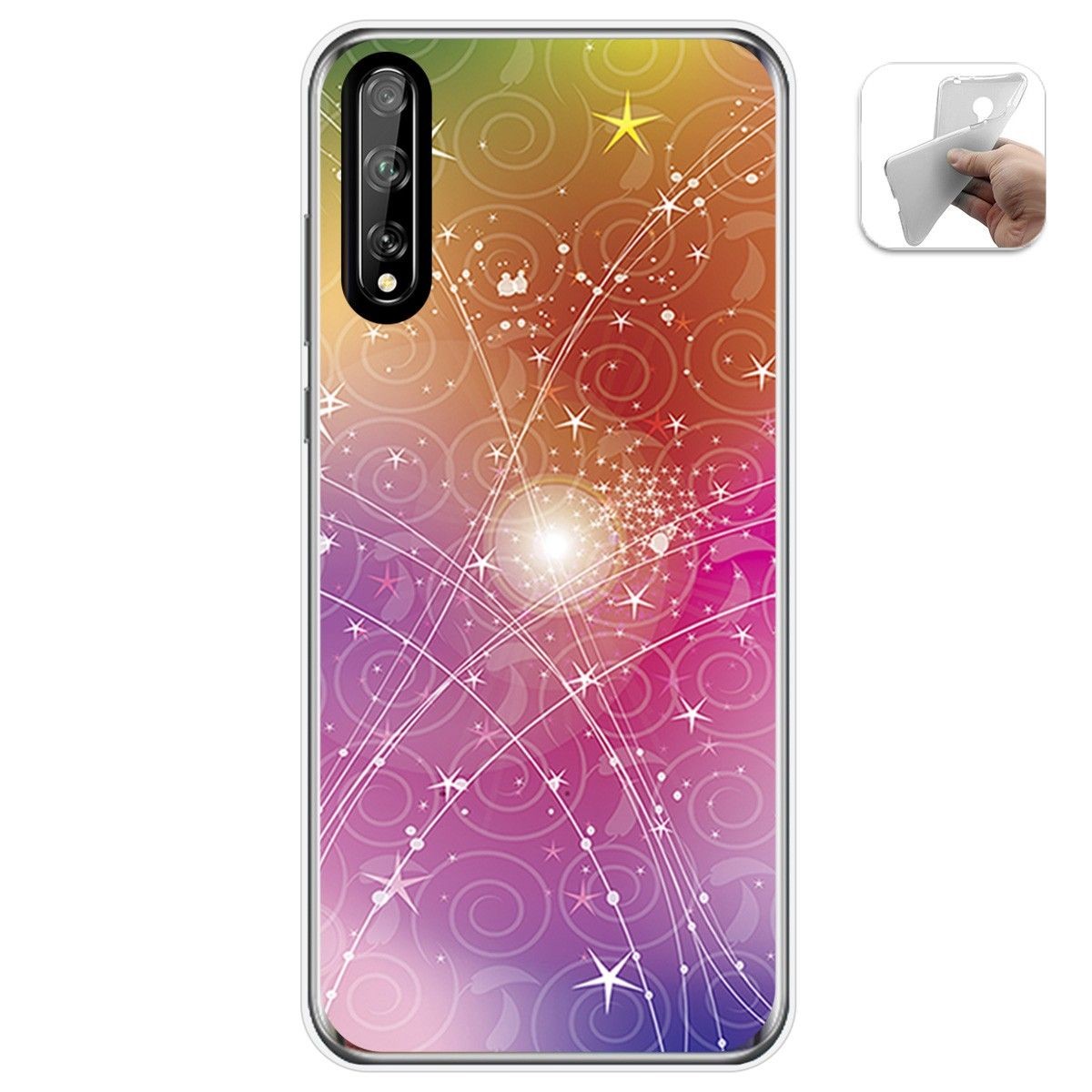 Funda Gel Tpu para Huawei P Smart S / Y8p diseño Abstracto Dibujos