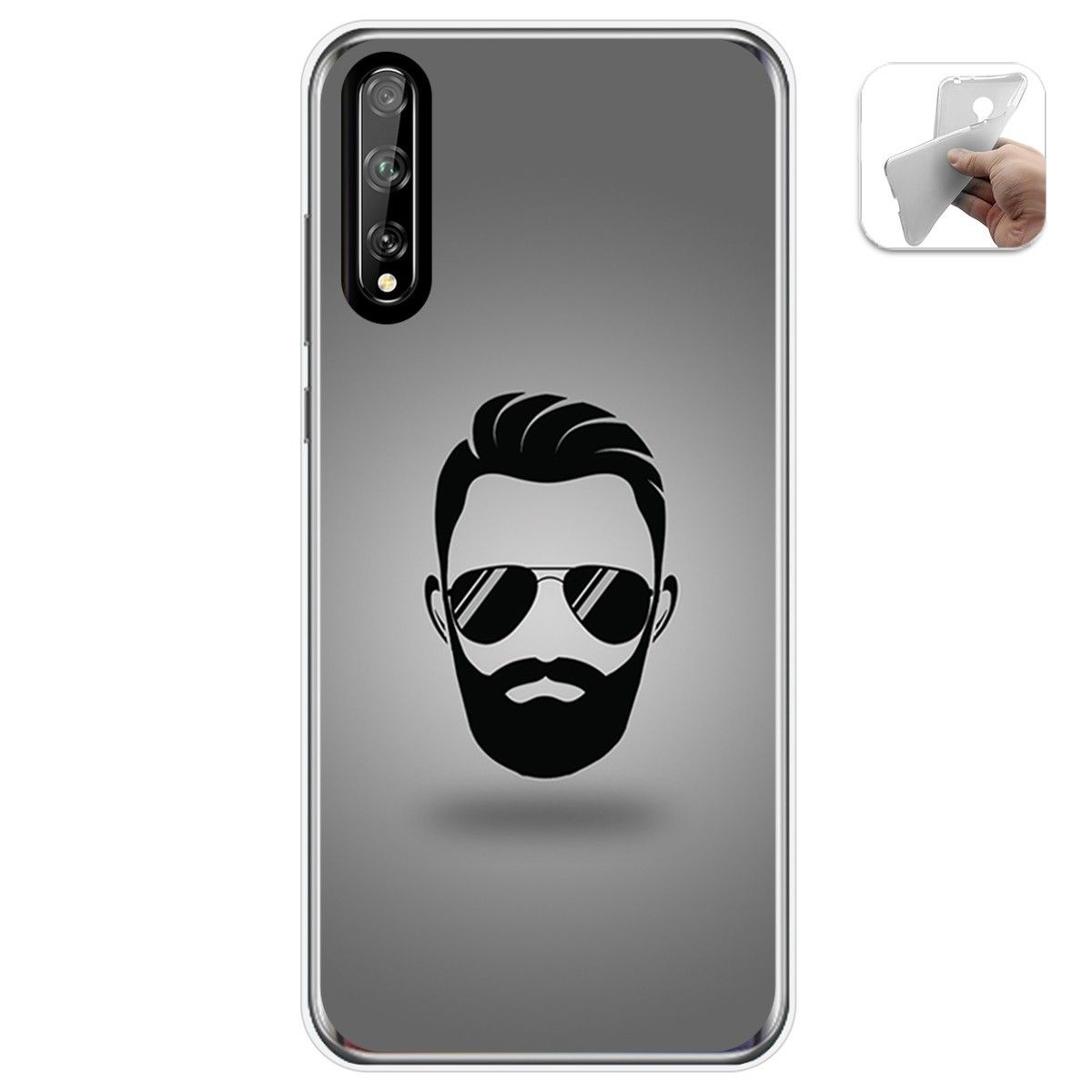 Funda Gel Tpu para Huawei P Smart S / Y8p diseño Barba Dibujos
