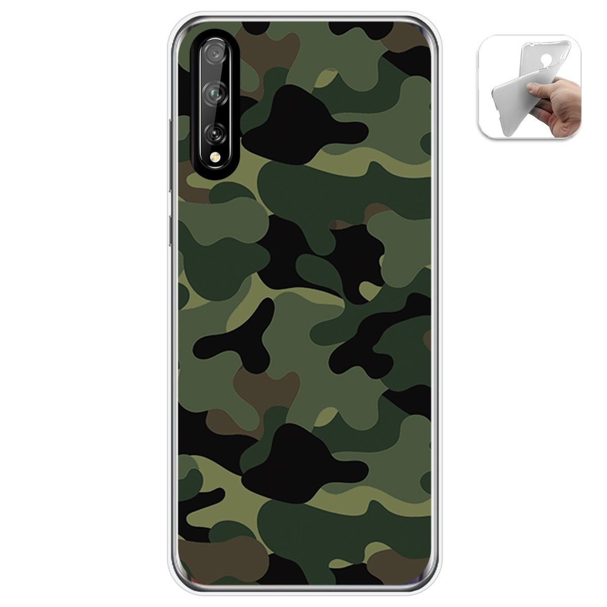 Funda Gel Tpu para Huawei P Smart S / Y8p diseño Camuflaje Dibujos