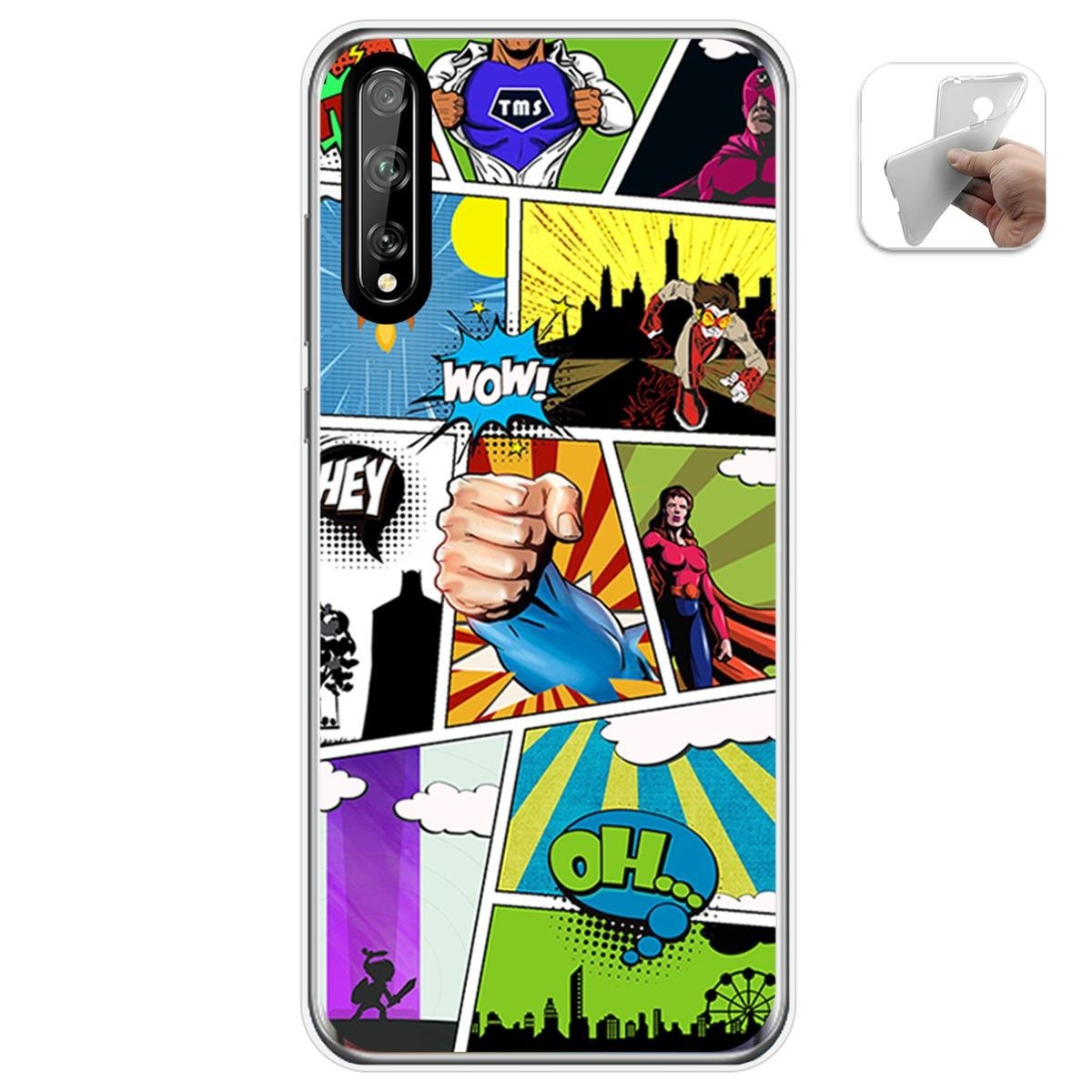Funda Gel Tpu para Huawei P Smart S / Y8p diseño Comic Dibujos