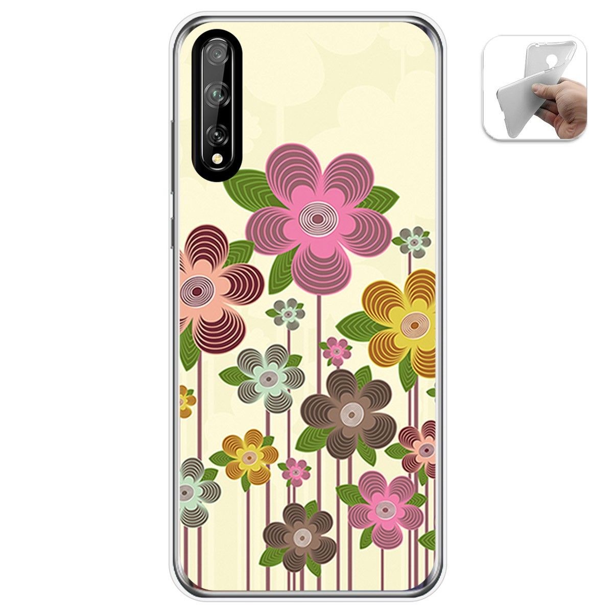 Funda Gel Tpu para Huawei P Smart S / Y8p diseño Primavera En Flor Dibujos