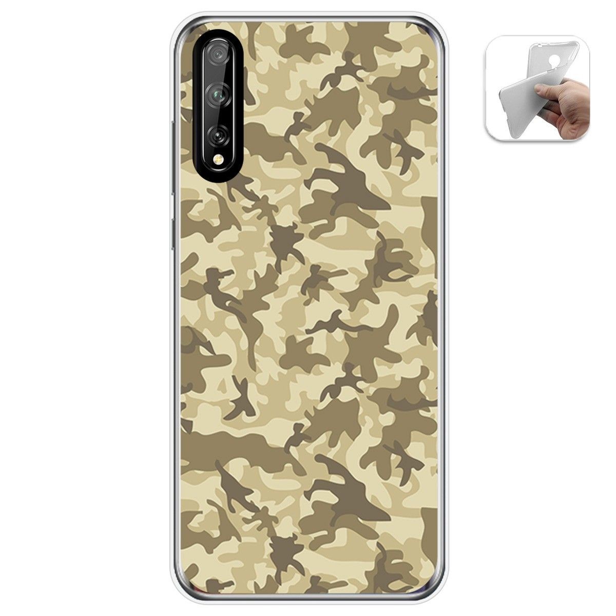 Funda Gel Tpu para Huawei P Smart S / Y8p diseño Sand Camuflaje Dibujos